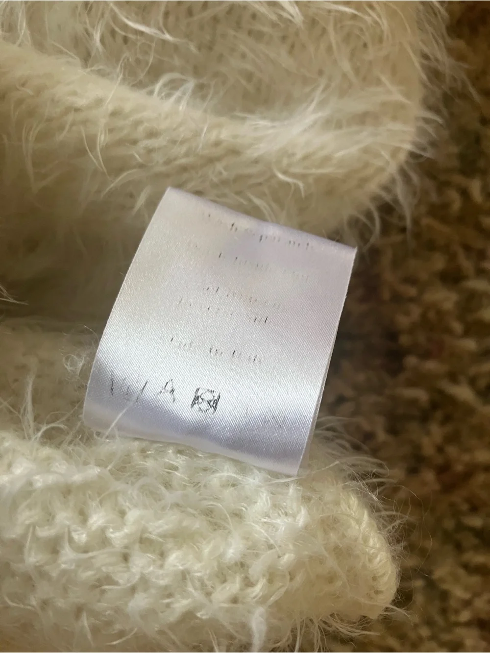 ERDEM white Fuzzy Crewneck Sweater with Floral Embroidery - Picture 5 of 8